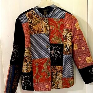 Alex Kim VTG Embroidery Patchwork Design Jacket. Excellent condition. Sz Lrg